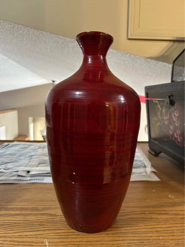 Red Bamboo Made Vases - photo 5