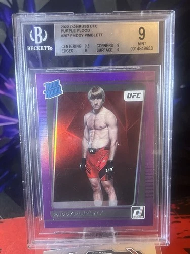 2022 Donruss Optic UFC Paddy Pimblett Purple Holo Rookie PSA 9 - photo 2