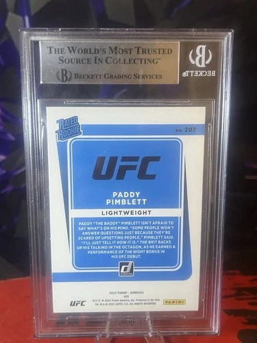 2022 Donruss Optic UFC Paddy Pimblett Purple Holo Rookie PSA 9 - photo 3