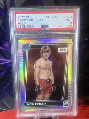 2022 Donruss Optic UFC Paddy Pimblett Rated Rookie Holo PSA 9 - photo 2