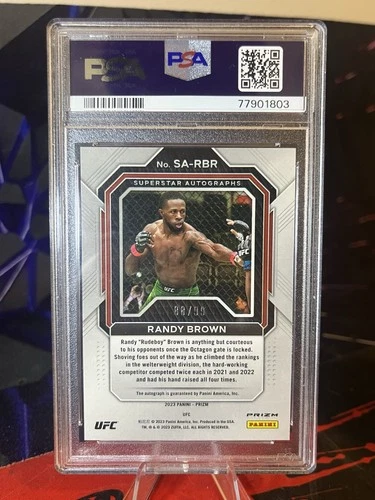 RANDY BROWN PSA 9 2023 PANINI RC UFC SUPERSTAR AUTO RED /99 - photo 3