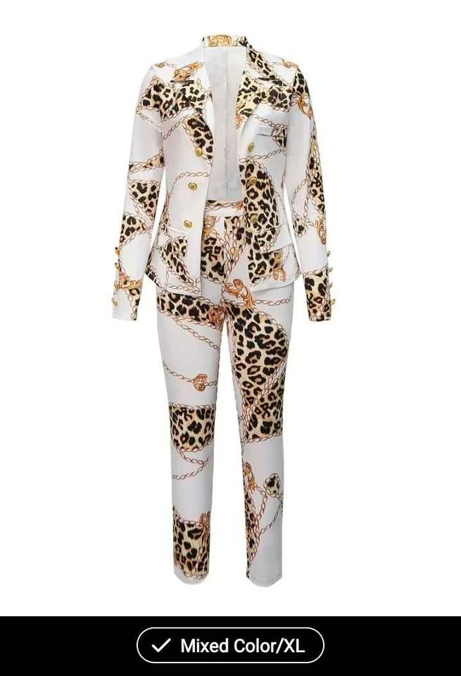 XL Chain Print Casual Two Piece Set - photo 2