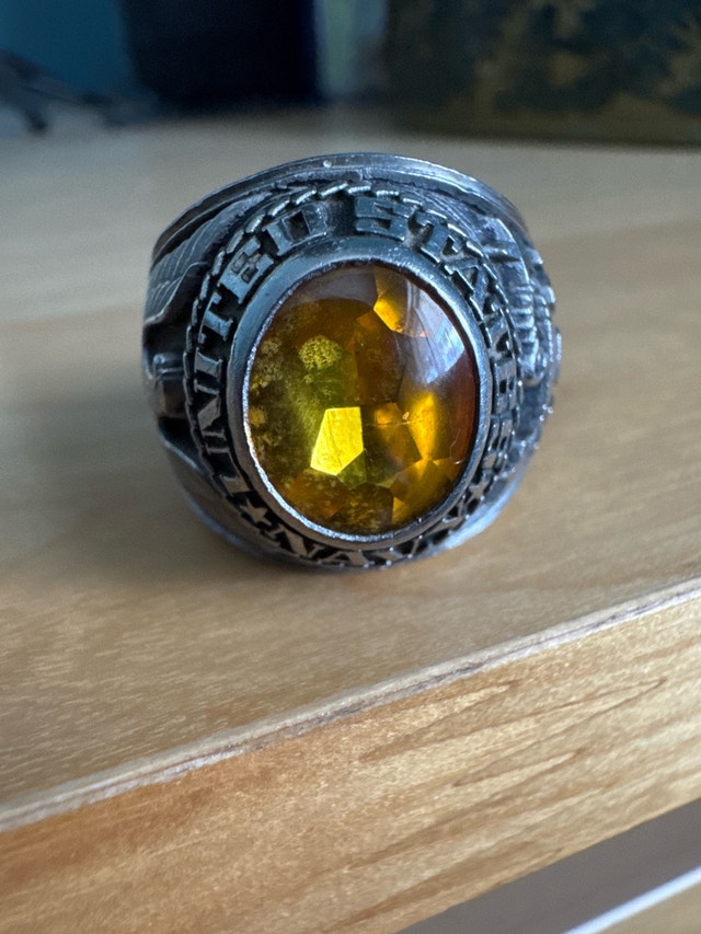 USA Navy Ring with Cubic Zirconia Size 11