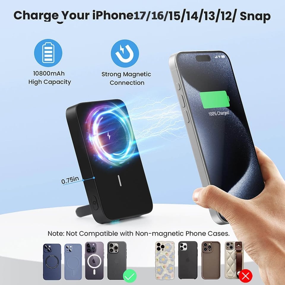Magnetic Portable Charger 25W Fast Charging 10800mAh - photo 4
