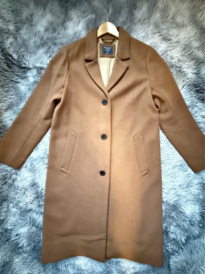 ABERCROMBIE Wool-Blend Dad Coat Medium