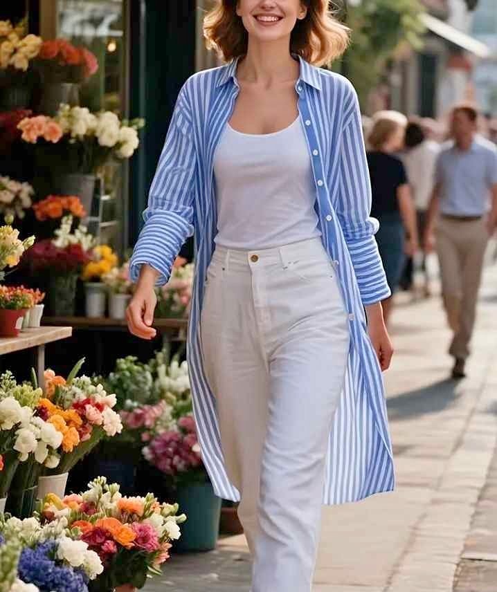 XL Striped Long Shirt for women