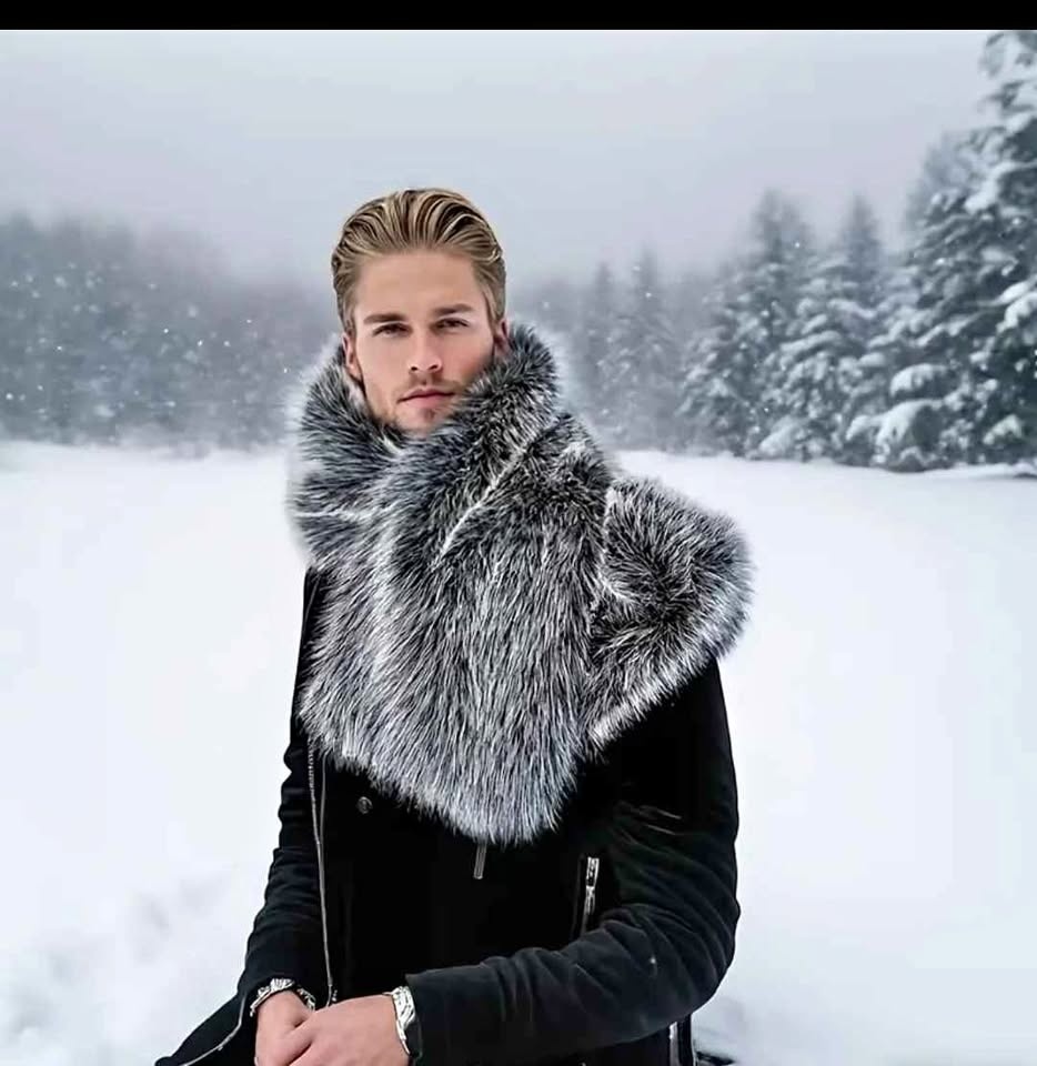 Faux Fur Scarf for Men