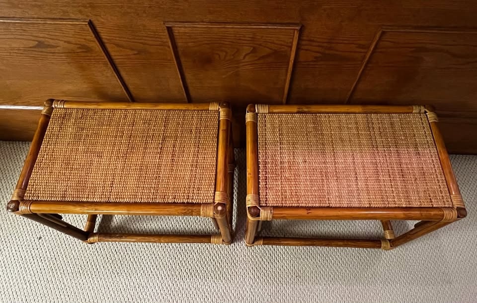 Vintage Rattan & Bamboo Side Tables - photo 2