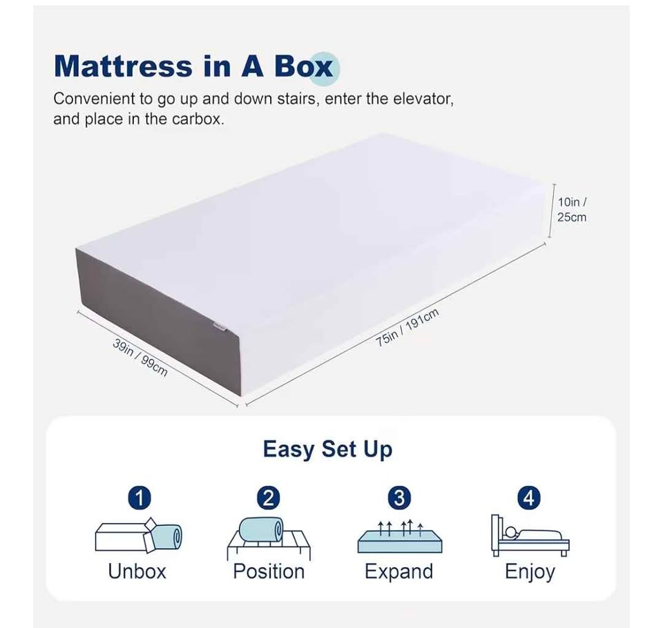 Twin Bed Frame and Memory Foam Mattress - photo 3