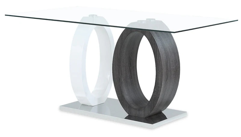 Jaye 7pc Dining Set with Table & 6 Chairs, Glass Top, Pedestal B - photo 4