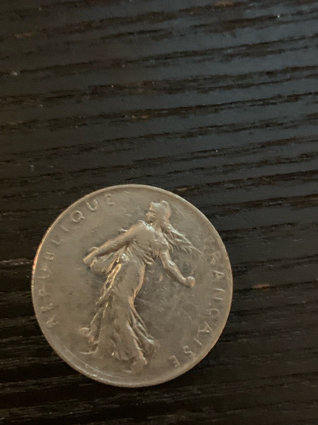 1976 France 1 Franc Coin - photo 2