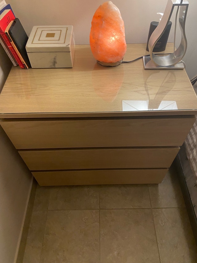 Pair of IKEA STORKLINTA Dressers – Glass Top - photo 2