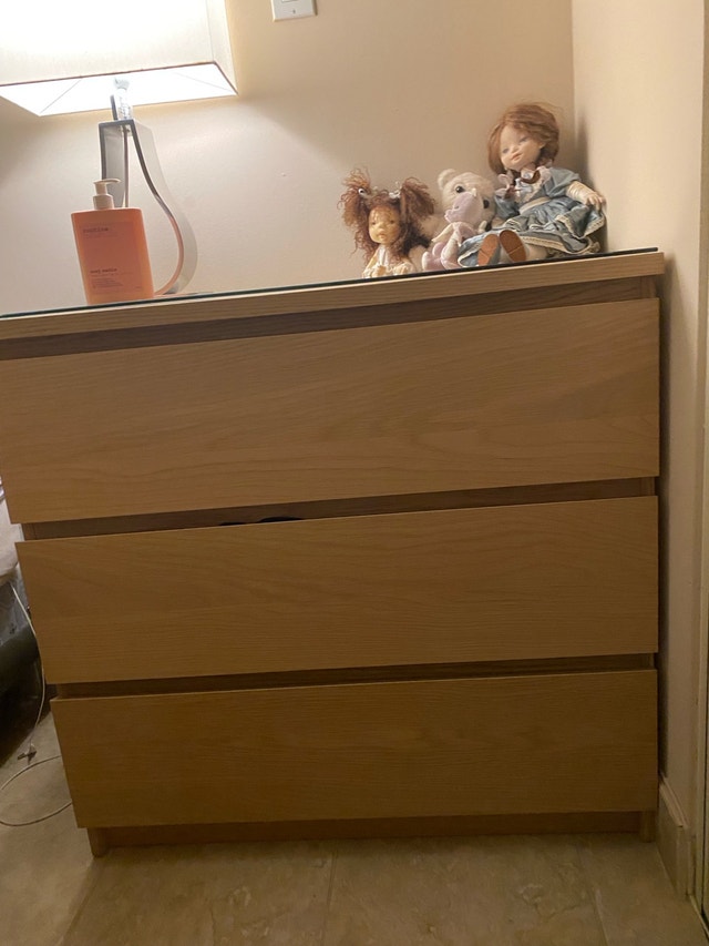 Pair of IKEA STORKLINTA Dressers – Glass Top - photo 3