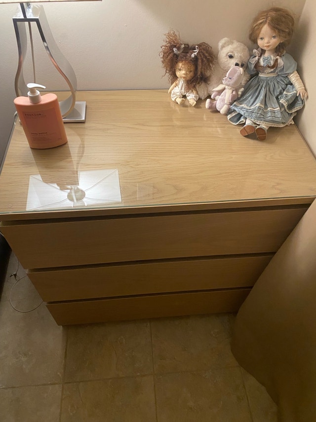 Pair of IKEA STORKLINTA Dressers – Glass Top - photo 4