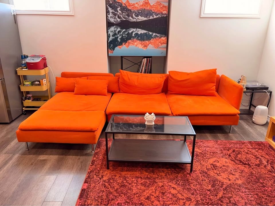 IKEA Söderhamn Sectional Sofa - Discontinued Orange Cover