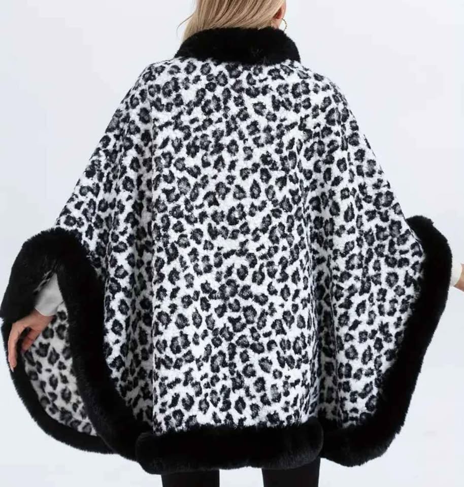 Leopard Pattern Batwing Sleeve Cape - photo 2