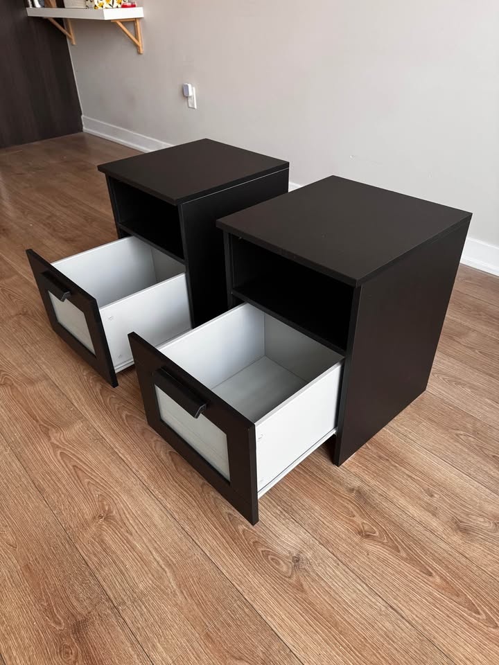 Moving Sale - Pair of Black IKEA Brimnes Nightstand - photo 2