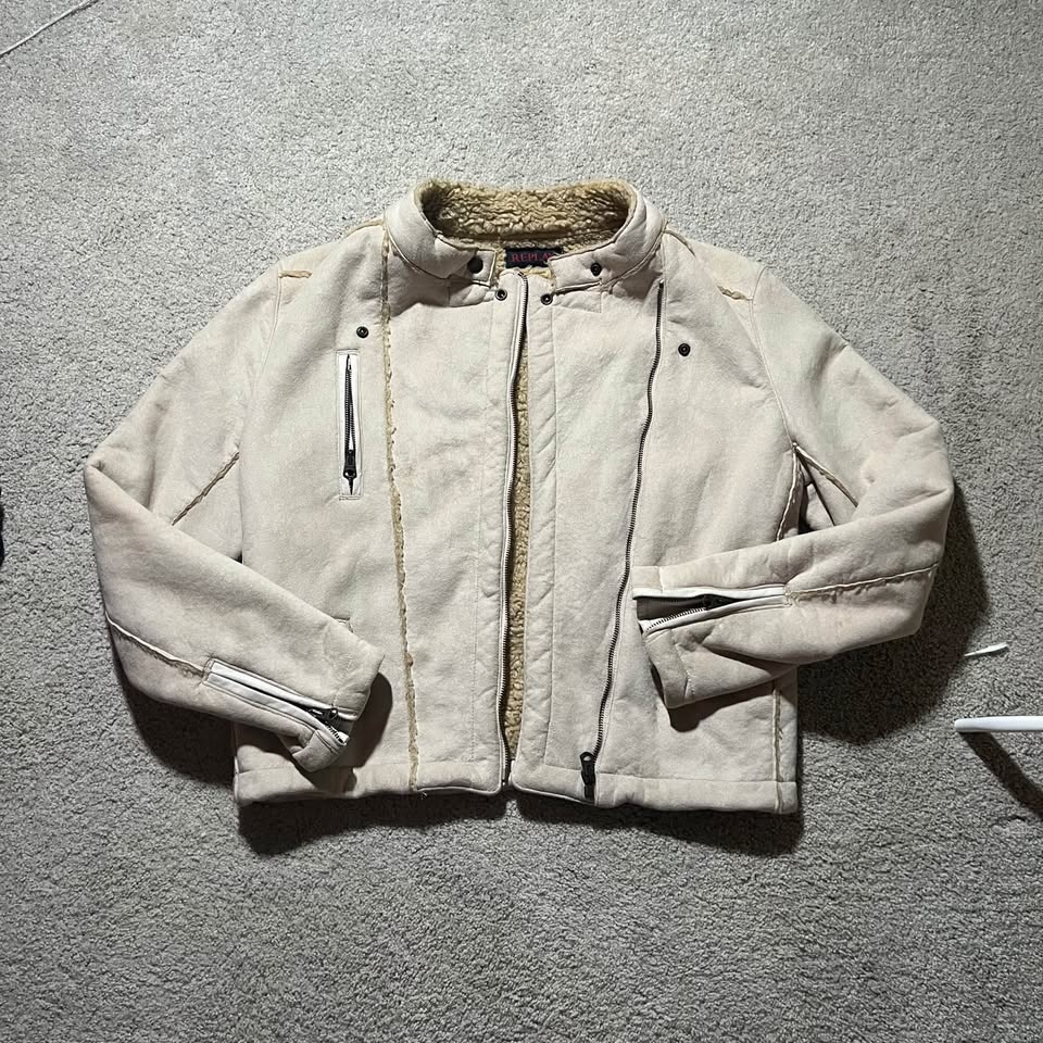 Vintage Replay Beige Suede Sherpa Lined Jacket - photo 2
