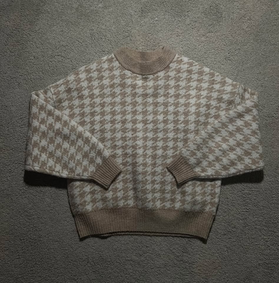 Vintage beige and white patterned sweater - photo 2