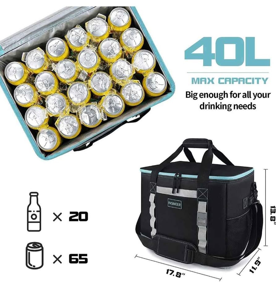 NEW INSMEER Large Cooler Bag - 65 Can Soft Sided - photo 2