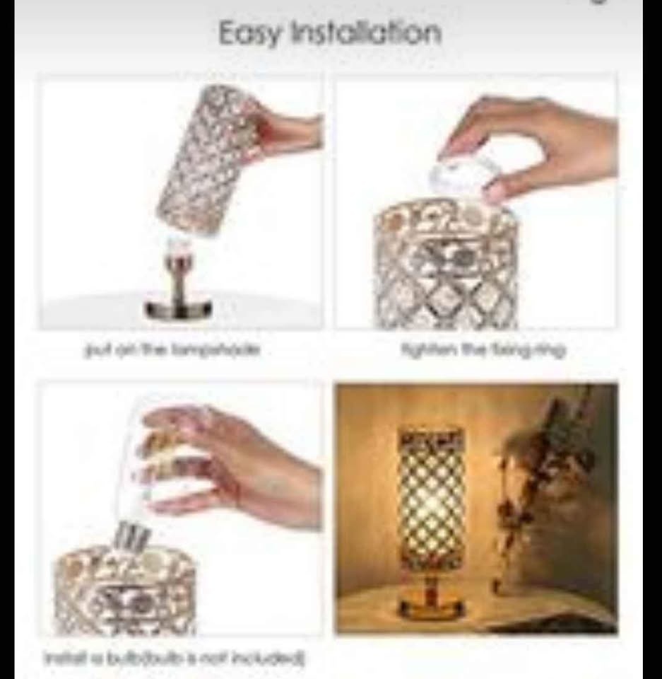 NEW Silver Modern Crystal Table Lamp (1 Lamp) - photo 3