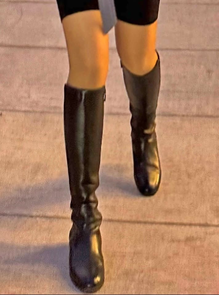 Genuine Long Leather Boots (Size 6.5-7)