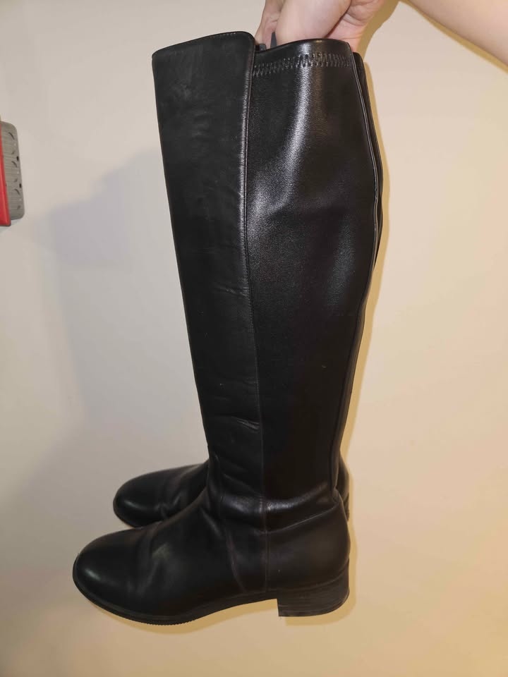 Genuine Long Leather Boots (Size 6.5-7) - photo 3