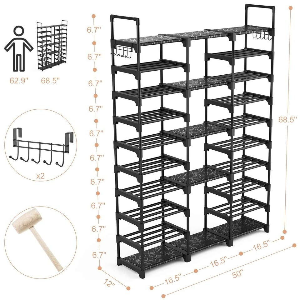 VTRIN 10-Tier Shoe Rack Organizer (Holds 54-62 Pairs) - Brand Ne - photo 4