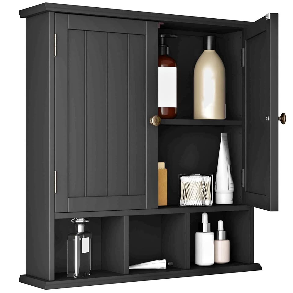 ChooChoo Wall-Mounted Bathroom Cabinet - Brand New Black