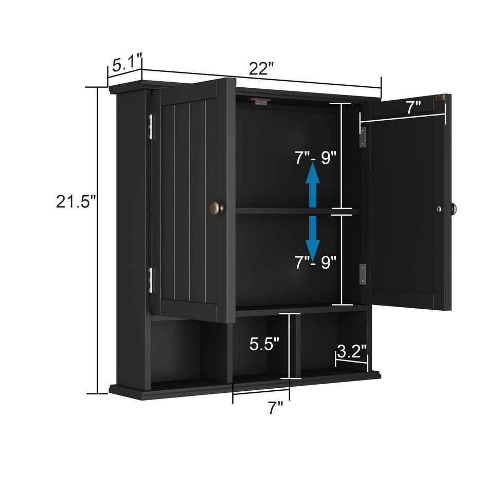 ChooChoo Wall-Mounted Bathroom Cabinet - Brand New Black - photo 3