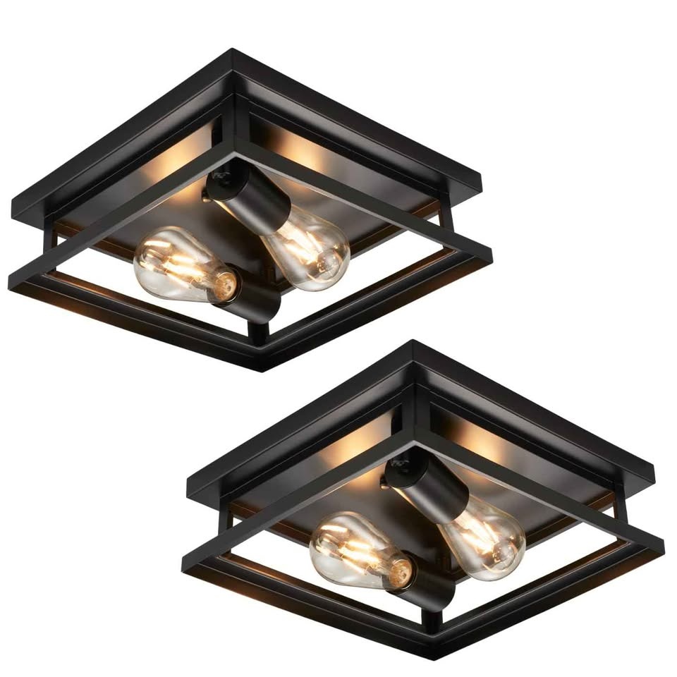 Farmhouse Flush Mount Ceiling Light Fixture — 2 Pack (Brand New) - photo 2