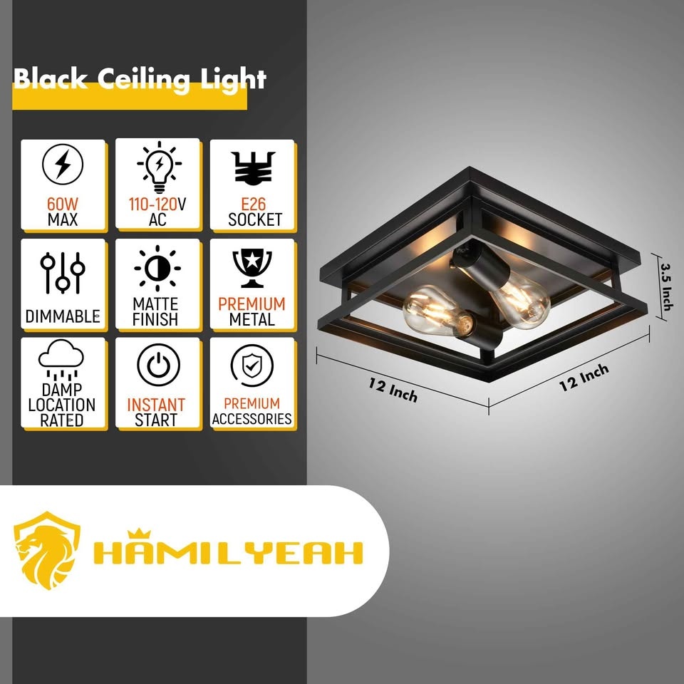 Farmhouse Flush Mount Ceiling Light Fixture — 2 Pack (Brand New) - photo 3