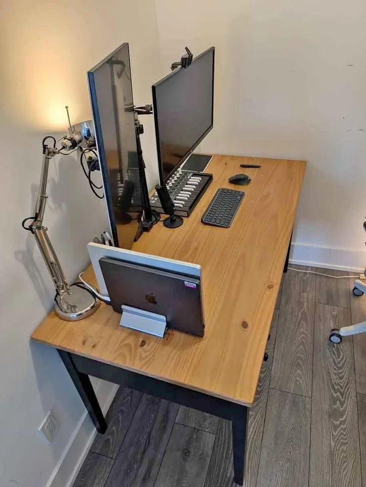 Home Office Desk + Dual Monitor Stand thumbnail