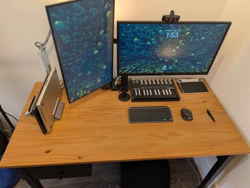 Home Office Desk + Dual Monitor Stand image indicator(2)