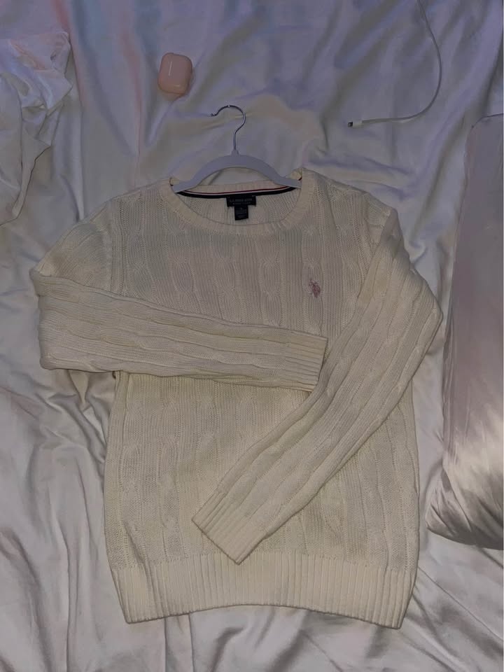 BNWOT USPA Cable-Knit Cotton Crewneck Sweater - photo 2