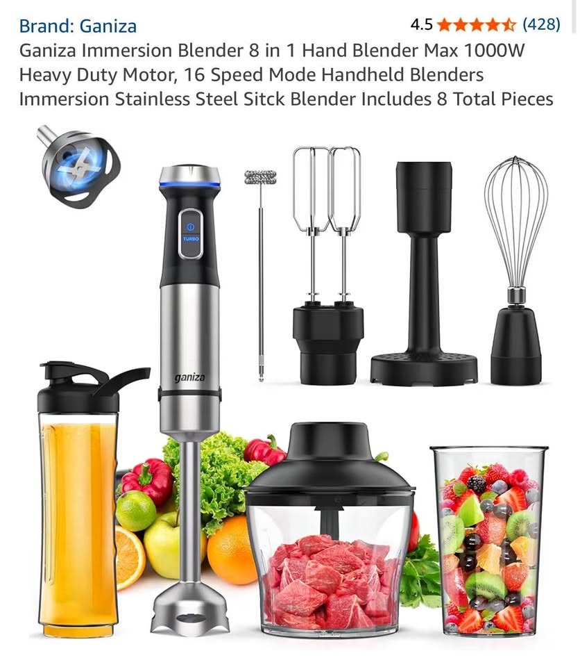 New in box Ganiza 8-in-1 hand blender