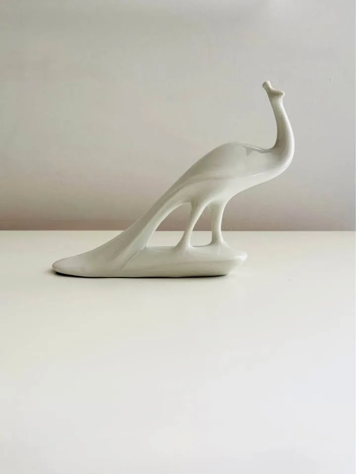 Vintage Mid-Century Modern Italian Porcelain Peacock thumbnail