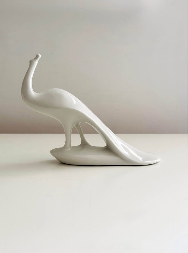 Vintage Mid-Century Modern Italian Porcelain Peacock - photo 2