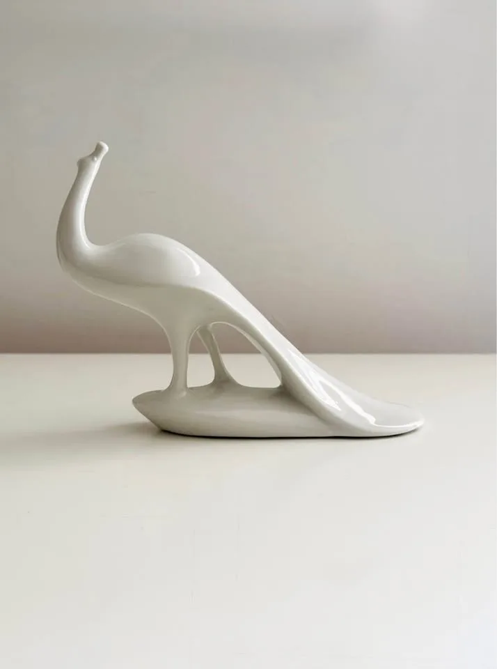 Vintage Mid-Century Modern Italian Porcelain Peacock image indicator(2)