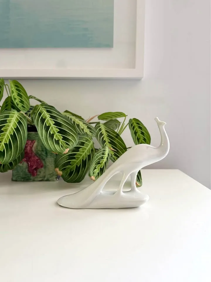 Vintage Mid-Century Modern Italian Porcelain Peacock image indicator(5)