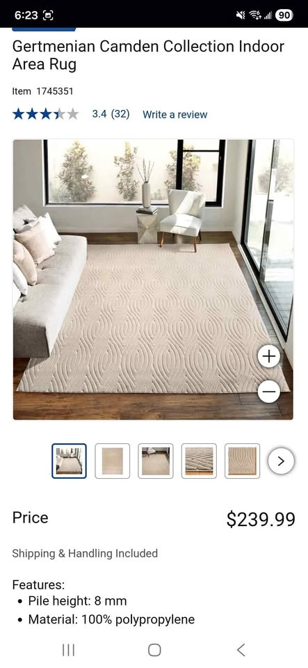 Gertmenian Camden Collection Indoor Area Rug 2.4m x 3m