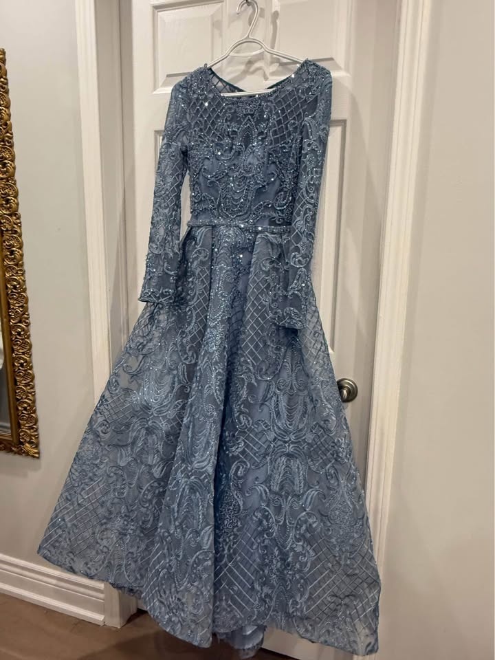 Formal Dusty Blue Gown - Petite Fit - photo 2