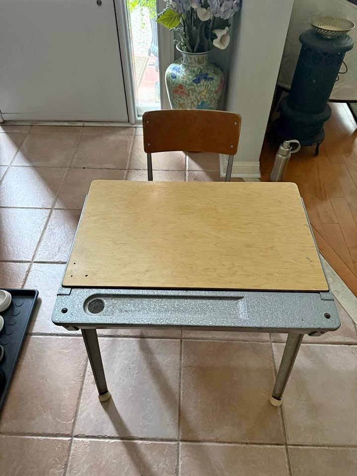 Vintage school desk with chair
