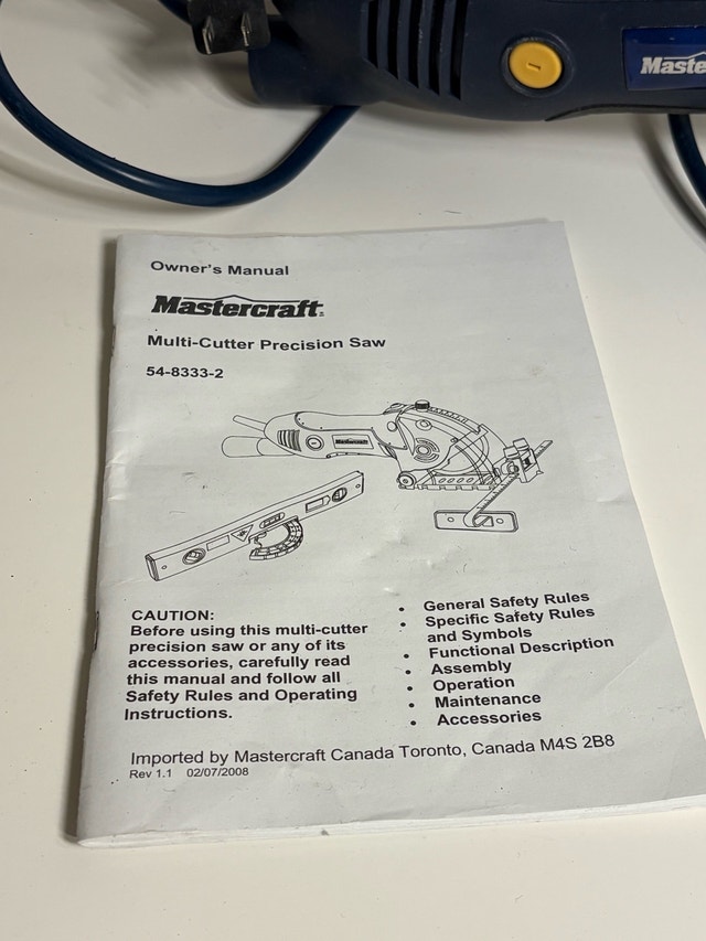 Mastercraft Multi-Cutter Precision Saw + Accessories & Bag - photo 4