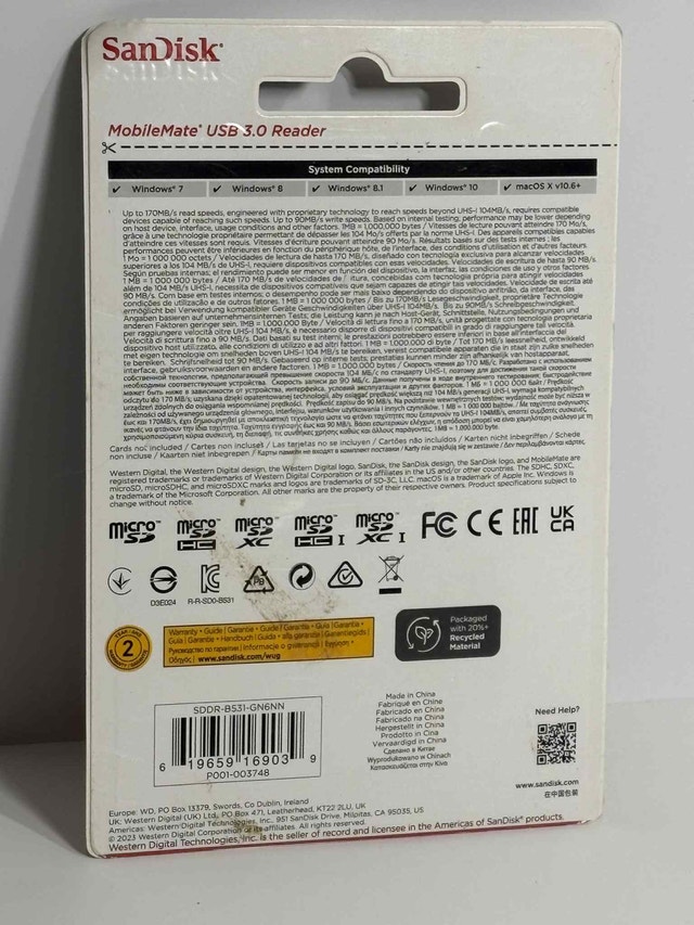 SanDisk MobileMate USB 3.0 microSD Card Reader - New - photo 2