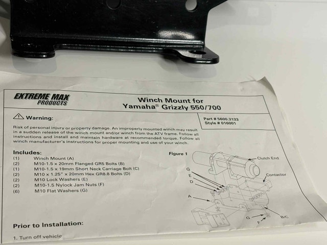 Extreme Max Winch Mount – Fits Yamaha Grizzly 550/700 - photo 5