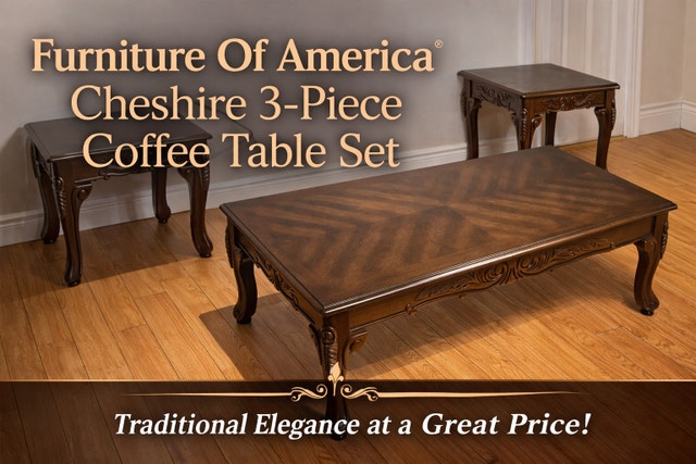 Furniture of America Cheshire 3-Piece Coffee Table Set