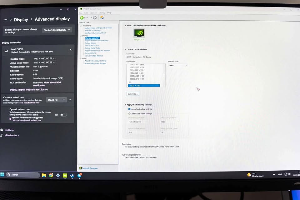 BenQ EX2510 IPS Gaming Monitor with armstand