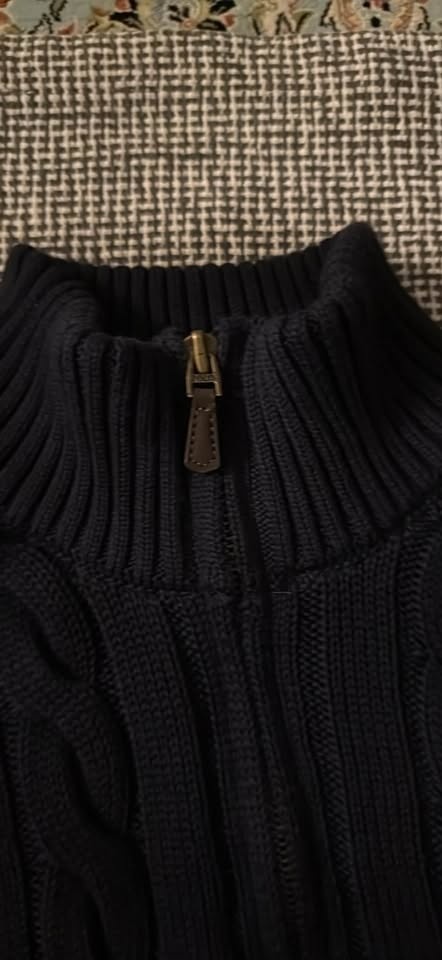 Polo Ralph Lauren Navy Wool Cashmere Quarter Zip Sweater - photo 5