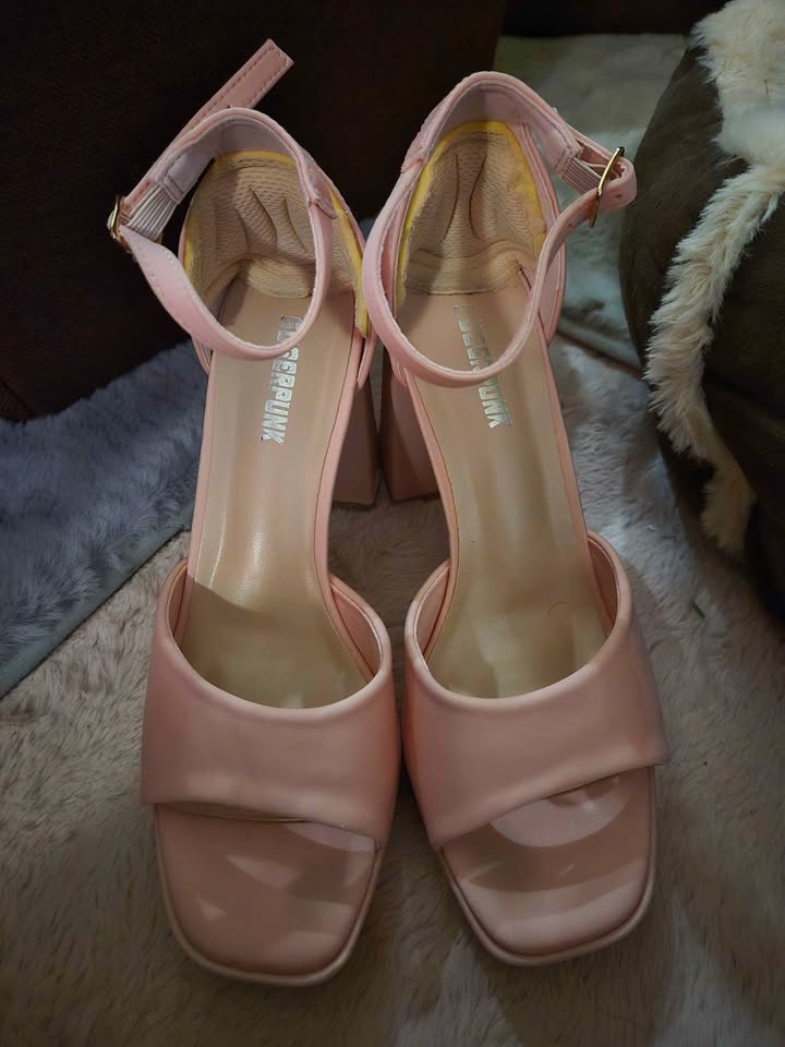 Pastel Pink Platform Block Heels - Size 6.5/7.5 - Y2K Style - photo 2